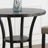 NicBex Dining Room Table for 2 Morden 36" Round Dining Table Counter Height Table with Shelf and Brass Nail for Kitchen, Espresso - image 3 of 4