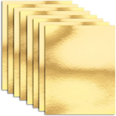 50-Pack Metallic Cardboard Sheets in Gold Foil for Arts & Crafts Supplies, Letter Size