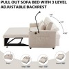 55.9" Bella Fabric Convertible Loveseat Sofa Bed with 3 USB Ports, Cup Holders, Side Pockets & 360° Swivel Phone Holder - 4 of 4