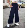 Women's Yoga Pants with Pockets Casual Joggers Loose Lounge Wide Leg High Waisted Drawstring Pants - 3 of 4