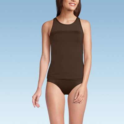 Lands' End Women's Chlorine Resistant Smoothing Control High Neck Tankini Swimsuit Top