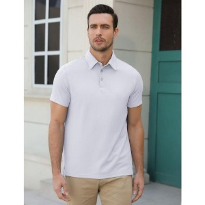 Polo Shirts for Men Short Sleeve Casual Business Sports Tennis Golf Shirts - 1 of 4