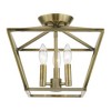 Livex Lighting Devone 3 - Light Semi-Flush Mount in  Antique Brass - 3 of 4
