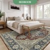 8x10 Area Rug – Large Vintage Distressed Washable Ultra-Thin Low Pile Non-Skid Stain-Resistant Non-Shedding Accent Carpet for Living Room, Red - 4 of 4