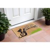 HomeRoots 18" X 30" Brown and Black Coir Cat Welcome Outdoor Door Mat - 2 of 4