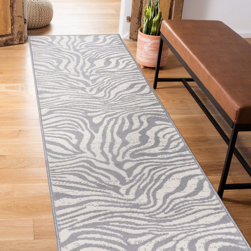 World Rug Gallery Contemporary Lines Stain Resistant Soft Area Rug, 3 of 13