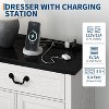 Farmhouse 9 Drawer Dresser with Charging Station, 55" Wide Wide Wood Dresser with Roman Metal Handle - 4 of 4
