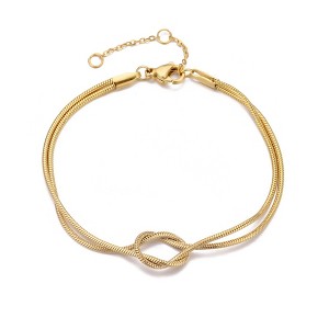 Adornia Tarnish Resistant 18k Gold Plated Knotted Rope Chain Bracelet - 1 of 4