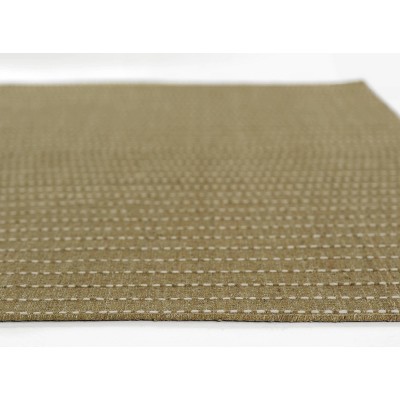 Green Hand-Loomed Wool Blend Striped Runner Rug