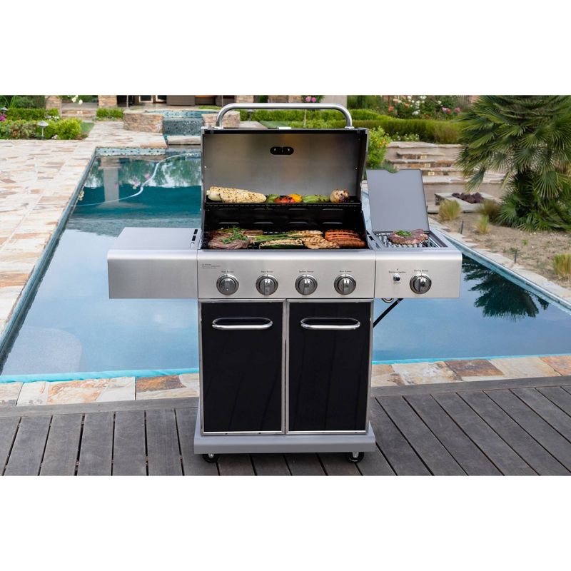 Kenmore 4-Burner Gas BBQ Propane Grill with Side Burner, 5 of 12