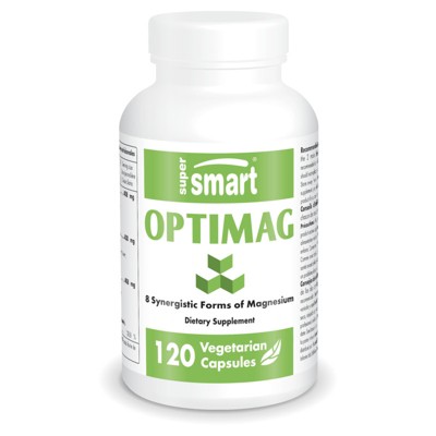 SuperSmart Optimag (Magnesium Complex Supplement) - Full Spectrum 8 Active Forms | Non-GMO & Gluten Free - 120 Vegetarian Capsules