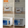 Feandrea Litter Box Enclosure, Modern Cat Litter Box Furniture Hidden, Cat House, Side End Table, 35.4 x 18.9 x 24.2 Inches, White and Gold - 3 of 4
