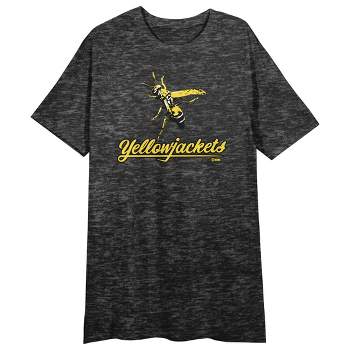 Yellowjackets Bee Logo Crew Neck Short Sleeve Charcoal Heather Women's Night Shirt