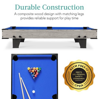 Gray 40-Inch Wood Tabletop Billiard Pool Game Table