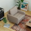Tree City - 32'' Faux Leather Tufted Square Accent Armchair - Modern Chair for Living Room, Bedroom, Office & Small Spaces - 2 of 4