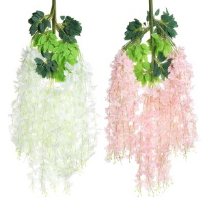 Unique Bargains Fake Silk Wisteria Hanging Artificial Garland for Home Decoration - 1 of 4