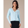 INSPIRE CHIC Women's Cropped Casual Long Sleeve V Neck Button Down Cardigans Sweater - 3 of 4