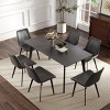 62" Modern Rectangular Dining Table for 6,Sintered Stone Top with Black Metal Legs,Small Space Kitchen or Dining Room Table-Maison Boucle - 2 of 4