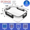 Sorbus 16 Piece Rectangular (1040ml/ 35oz/ 4.4cups) Glass Meal Prep Containers with Airtight Lids - Preserves Freshness, Oven Safe, durable, BPA-free - 3 of 4