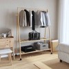 vidaXL Bamboo Coat Rack with Shelves and Wheels 132 x 45.5 x 155.5 cm - 2 of 4