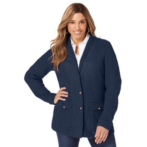 Jessica London Women's Plus Size Shaker Blazer - S, Blue : Target