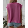Womens Summer Cap Sleeve Tops Trendy Casual Crew Neck Knit Lightweight Sweater Pullover Top - 3 of 4