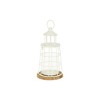 HomeRoots 12" White And Natural Metal And Wood Lighthouse Tabletop Lantern Candle Holder - 4 of 4
