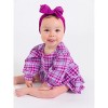 RuffleButts Baby Girls Woven Long Sleeve Bubble Romper - 3 of 4