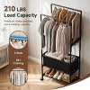 Freestanding Garment Rack with Storage Baskets and Wheels, Heavy Duty Metal Coat Rack Organizer with Shoe Shelf for Entryway, Bedroom, Closet - 4 of 4