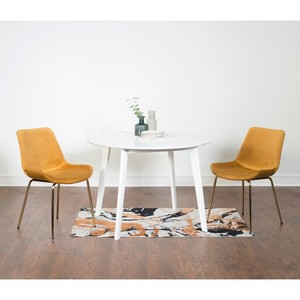 NicBex Round Dining Table Set Morden Kitchen Table for 2 with MDF Tabletop and 2 Velvet Chairs for Home Office - 1 of 4