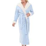 Women's Warm Winter Robe, Plush Fleece Full Length Long Hooded Bathrobe