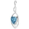 Pompeii3 9mm Blue Topaz Women's Heart Pendant in 14k Gold Necklace 6mm Tall - 2 of 4