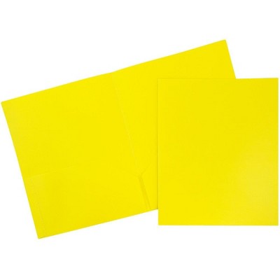 JAM Paper Pop 2-Pocket School Folder Yellow 96/Pack (382EYEB)