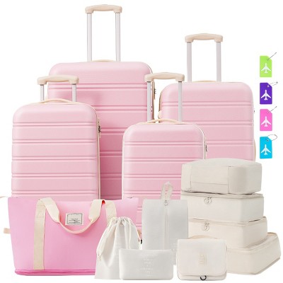 Travel Spinner Luggage Set with TSA Lock Expandable Hardside Suitcases 16" 20" 24" 28" and Tote Bag - Cuddlewood