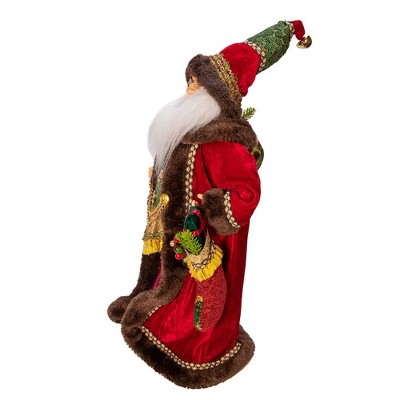 18-Inch Red and Green Plastic Santa Figurine