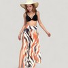 Anna-Kaci Swim Women's Three-Piece Swimsuit Set with Bikini Top High Waist Bottom and Sheer Abstract Print Wide Leg Pants - 4 of 4