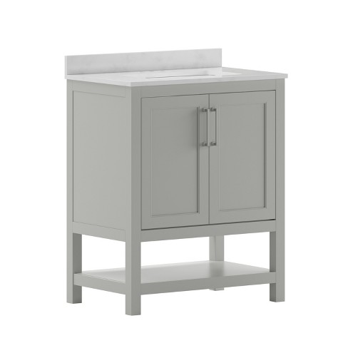 Kleankin Modern Under Sink Cabinet With 2 Doors, Pedestal Under Sink  Bathroom Cupboard With Adjustable Shelves, Gray : Target