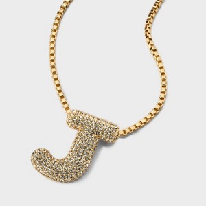 SUGARFIX by BaubleBar Crystal Chain Initial Necklace - Gold - 1 of 4