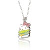 Sanrio Hello Kitty Brass Enamel and Pink Crystal Cafe Hamburger 3D Pendant - image 2 of 3