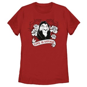 Women's Lion King Scar Valentine's Day Love is Savage T-Shirt - 1 of 4