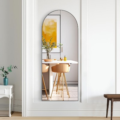 Wooden Right-Angled Arch Full-Length Mirror