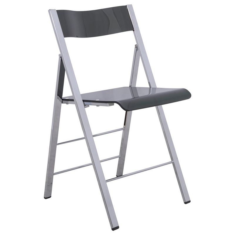 LeisureMod Menno Acrylic Folding Dining Chair with Iron Base, 1 of 10