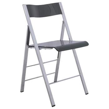 LeisureMod Menno Acrylic Folding Dining Chair with Iron Base