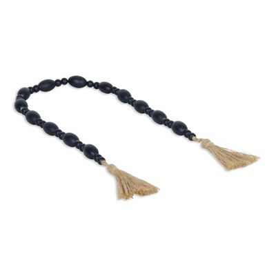 Cheung's Akaida Dark Blue Mixed Wooden Bead Tassel Decor