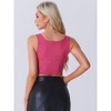 Allegra K Women's Sheer Mesh Scoop Neck Glitter Stars Sleeveless Party Crop Tank Top - 3 of 4