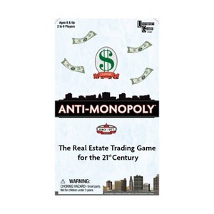 University Games Anti-Monopoly Game Travel Tin Board Game - 1 of 4