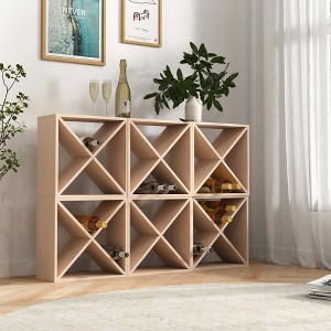Sandinrayli 6 Pcs 24 Bottles Wine Rack, Freestanding Wine Rack and Cabinets - 1 of 4