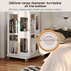 Rotating Steel Bookshelf with Adjustable Shelves and Lockable Wheels, 54.7 in 4-Tier Vertical Storage Rack for Home Office-3irtyhousy - 2 of 4
