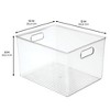 iDesign Plastic Storage Bin with Handles - Set of 4 - Clear - Made in USA - 4 of 4