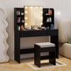 Vanity Set with Lighted Mirror and Stool with Power Outlet - 4 of 4